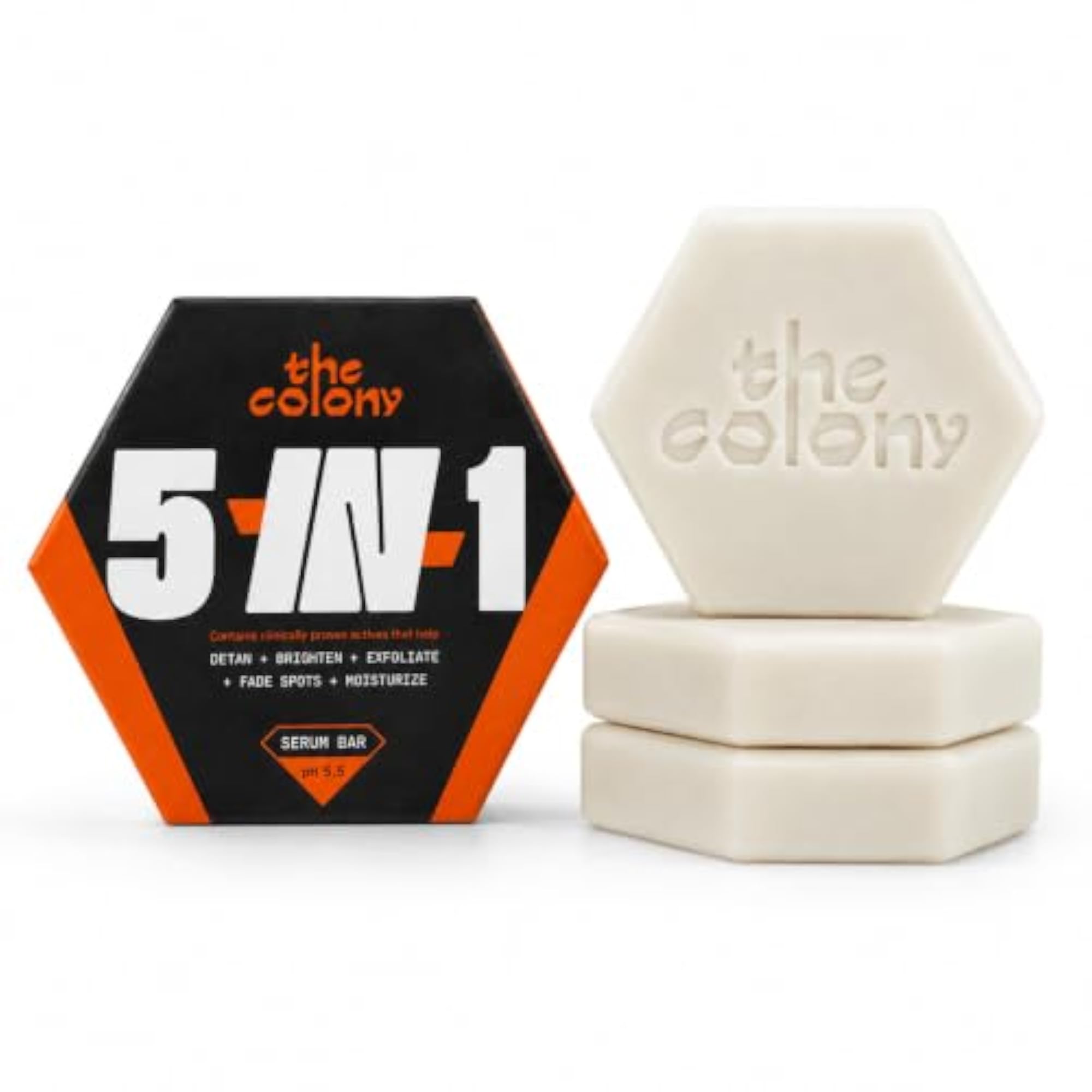 5-IN-1 Detan Brightening Men Soap, 2% Kojic Acid